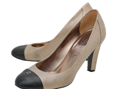 Chanel Bicolor CC Cap Toe Pumps 38 For Discount