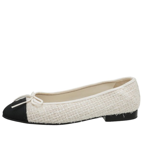 Chanel Bicolor Grosgrain Tweed Ballet Flats 36 Supply