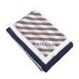 Chanel WhiteBlue Multicolor Logo Multi Stripes Print Cotton Silk Scarf For Sale