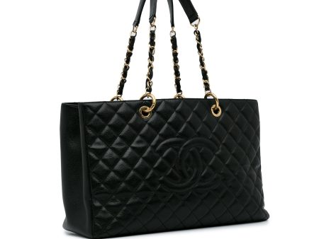 Black Chanel Caviar Grand Shopping Tote XL Online now