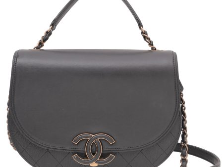 Chanel Black Goatskin Coco Curve Flap Bag Supply