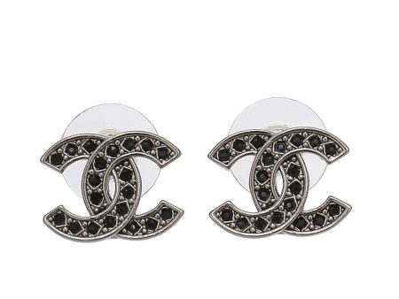 Chanel Black CC Crystal Earrings Online Hot Sale