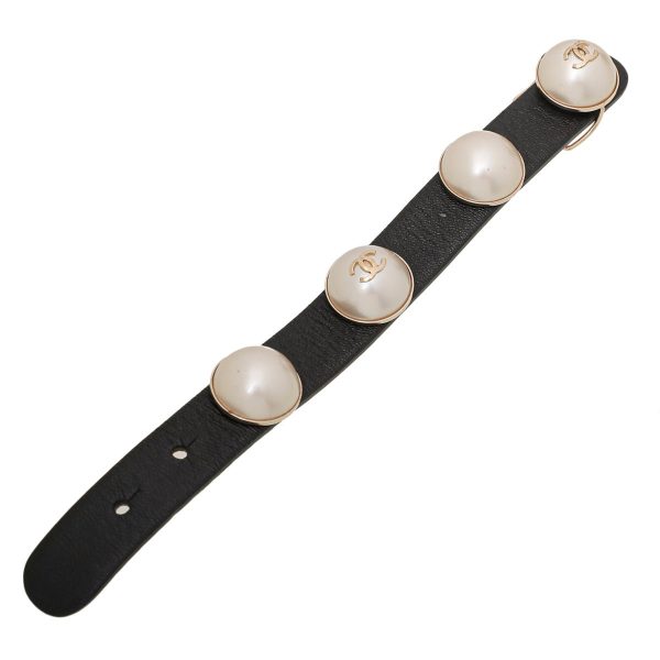 Chanel Bicolor Faux Pearl CC Bracelet Medium Discount