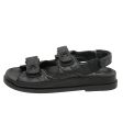 Chanel Black CC Velcro Flat Sandals 39 For Cheap