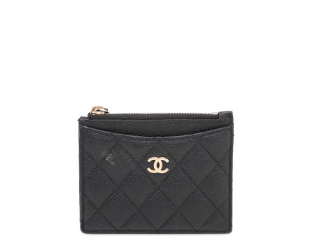 Chanel Black Classic Card Holder w- Coin Purse Hot on Sale