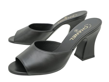 Chanel Black CC Heeled Sandals 39 Supply