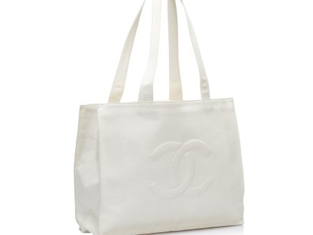 Chanel CC Tote Bag White Caviar Supply