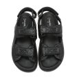 Chanel Black CC Velcro Flat Sandals 39 For Cheap