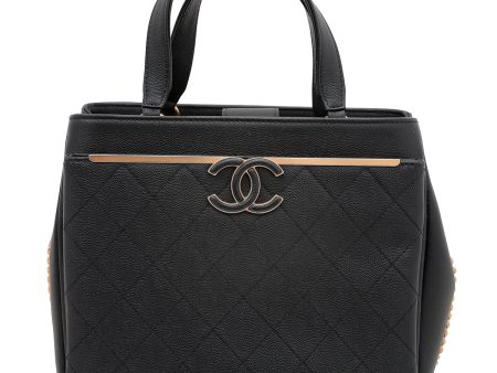 Chanel Black Enamel CC Shopping Tote Bag Sale