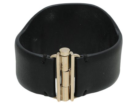 Chanel Black CC Round Logo Bracelet Small For Sale