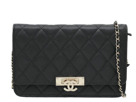 Chanel Black CC Golden Class Wallet On Chain Cheap