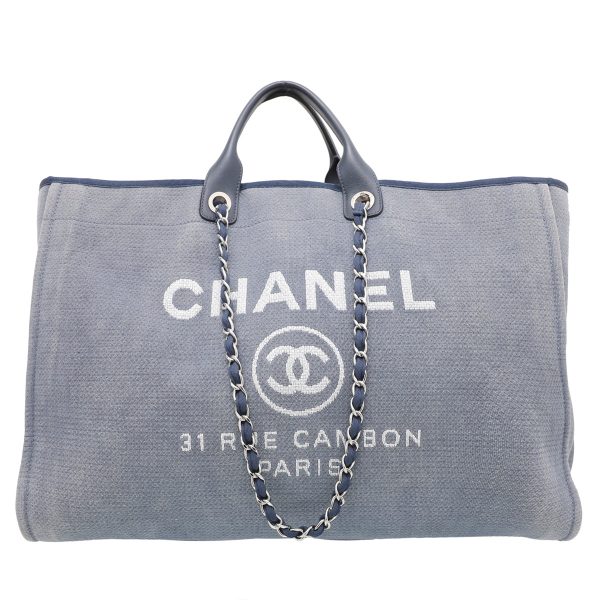 Chanel Blue Deauville Shopping Tote Bag on Sale