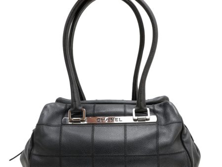 Chanel Black Choco Bar Tote Bag For Cheap