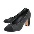 Chanel Black Woven Plastic Grosgrain Bow Pump 39 For Discount