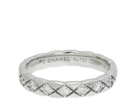 Chanel 18K White Gold Diamonds Coco Crush Ring 49 Sale