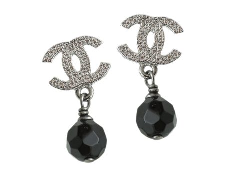 Chanel Black CC Pearl Drop Earrings Online