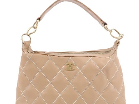 CHANEL Wild Stich Lambskin Shoulder Bag Hand Bag Beige A20663 Supply