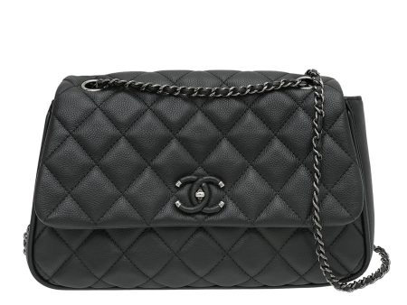 Chanel Black Enchained Accordion CC Flap Bag Online Sale