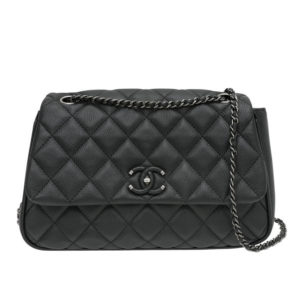 Chanel Black Enchained Accordion CC Flap Bag Online Sale