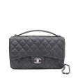 Chanel Black Elaphe Snakeskin Easy Carry Flap Bag on Sale