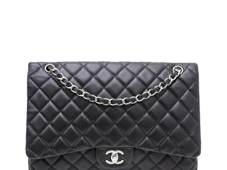 Chanel Black CC Single Flap Maxi Bag Supply