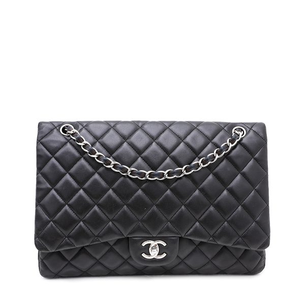 Chanel Black CC Single Flap Maxi Bag Supply