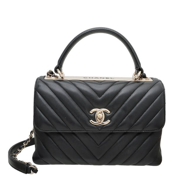 Chanel Black CC Trendy Top Handle Bag Fashion