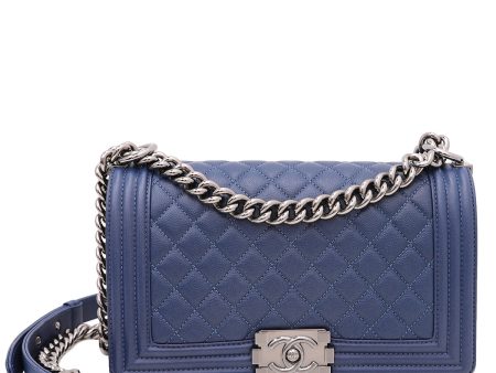 Chanel Blue CC Le Boy Bag Medium Cheap