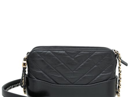 Chanel Black CC Double Zip Gabrielle Chain Clutch For Sale