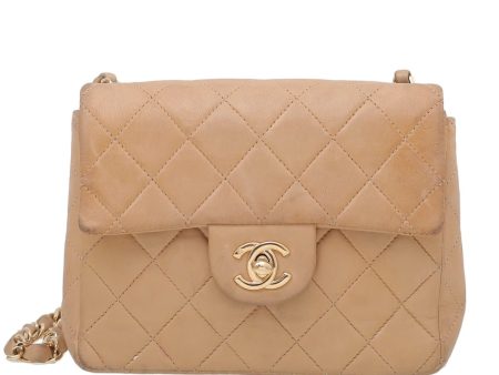 Chanel Beige Classic Mini Square Flap Bag Supply