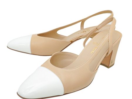 Chanel Bicolor CC Cap Toe Slingback 40 Hot on Sale