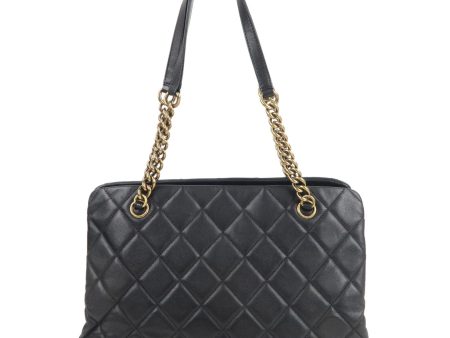 CHANEL Matelasse Lamb Skin Chain Shoulder Bag Black Vintage Gold Hot on Sale