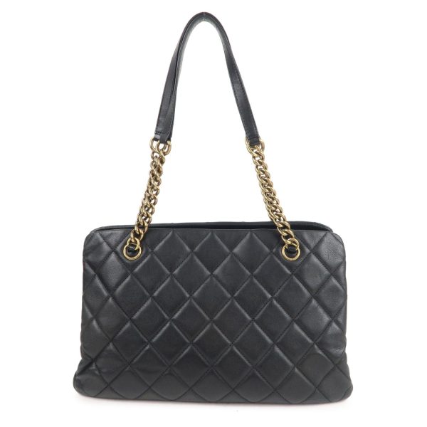 CHANEL Matelasse Lamb Skin Chain Shoulder Bag Black Vintage Gold Hot on Sale