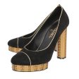 Chanel Bicolor Suede Studded Platform Pumps 39.5 Hot on Sale