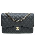 Chanel Black CC Classic Jumbo Double Flap Bag Cheap