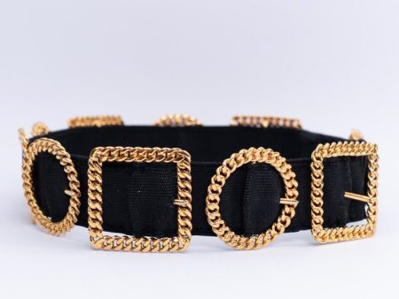 Ceinture noire et dorée Chanel Supply