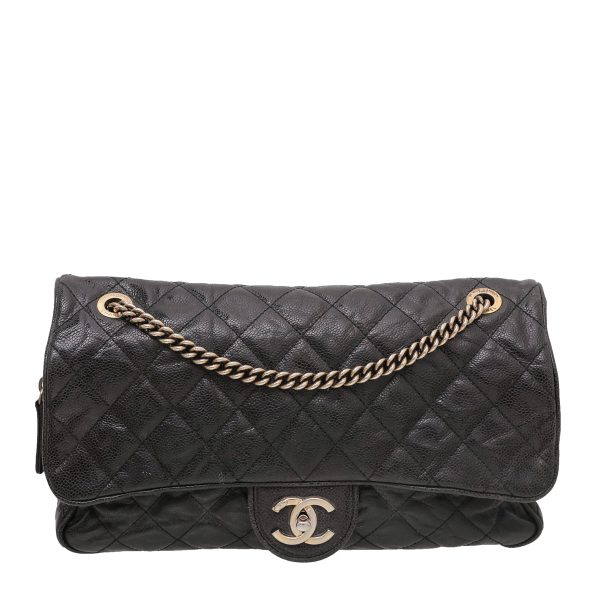 Chanel Black Easy Flap Distressed Bag Discount