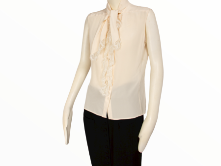 Chanel silk top with lace - S - 2000s Online Sale