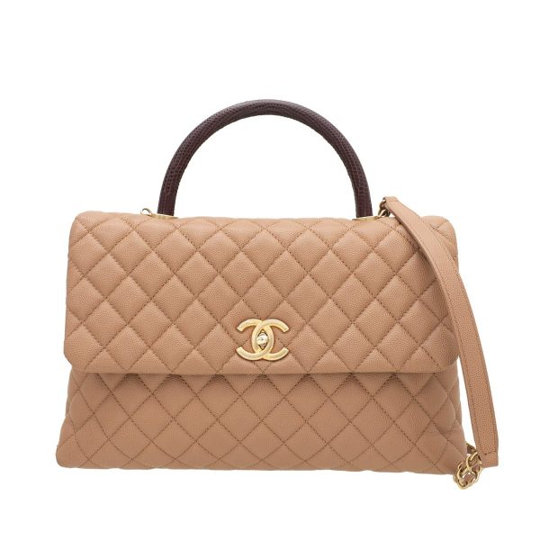 Chanel Bicolor Coco Handle Bag W- Lizard Handle Online Sale