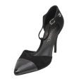 Chanel Black CC Cap Toe Chaus Ouvertes T Strap Pumps 40.5 Hot on Sale