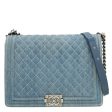 Chanel Blue Denim Quilted Le Boy Large Bag Supply