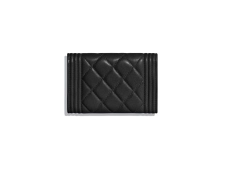 Chanel Boy Small Flap Wallet Black Online Sale