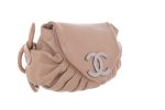 Chanel Taupe Limited Edition Accordion Pleat Lambskin Leather Shoulder Bag Online Sale