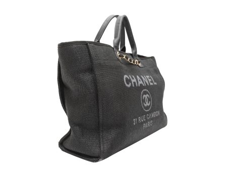 Black Chanel Medium Deauville Tote Bag Supply