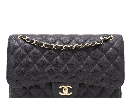 Chanel Black CC Classic Double Flap Jumbo Bag Fashion