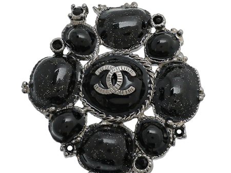 Chanel Black CC Resin Brooch Online Hot Sale