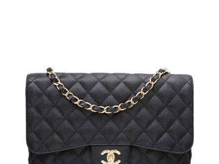 Chanel Black CC Classic Jumbo Single Flap Bag Discount