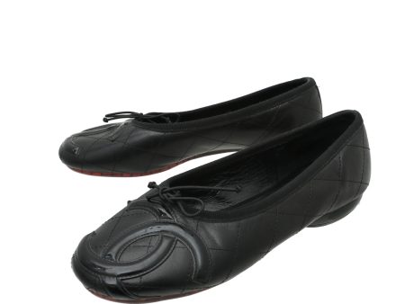 Chanel Black CC Ligne Cambon Ballerina Flats 34 Cheap