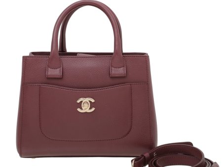 Chanel Burgundy Neo Executive Mini Shopping Tote Bag For Sale