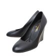 Chanel Black CC Pearl Wedge Pump 39 Online Hot Sale